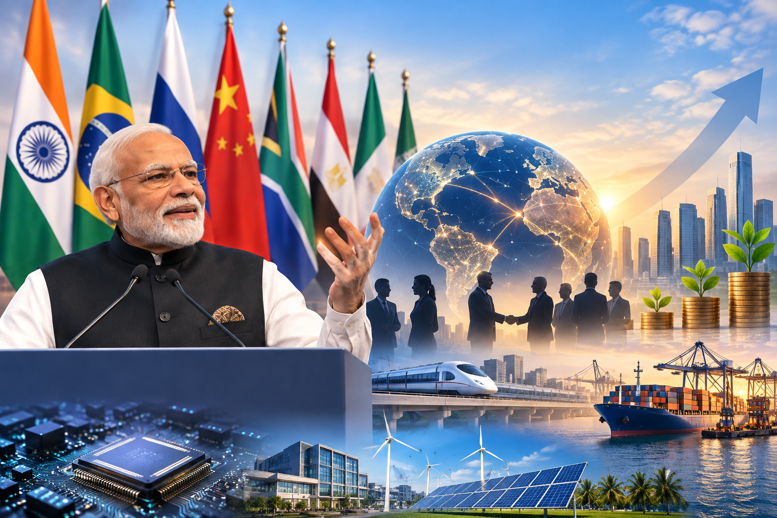 PM Modi Pitches India to BRICS Investors