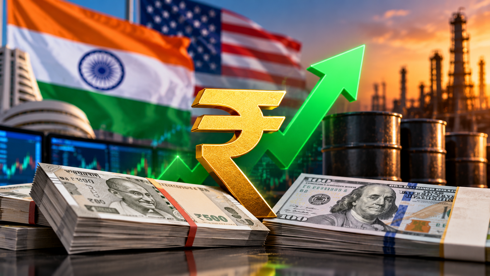 Rupee Rises 46 Paise to 94.45 on India-US Trade Deal Hopes