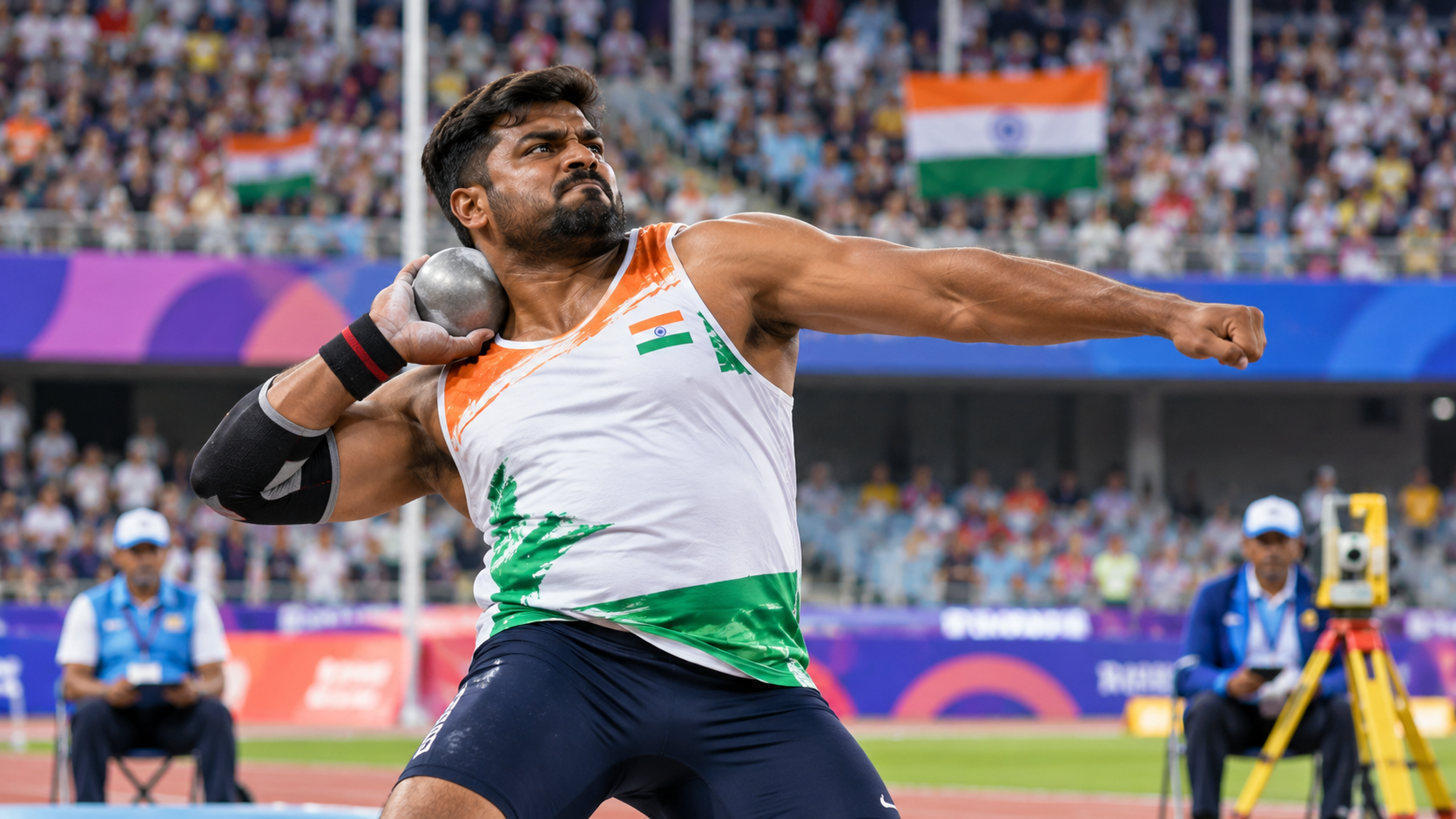 Sachin Khilari Wins Shot Put F46 Gold as India Sweeps Podium at Asian Para Games